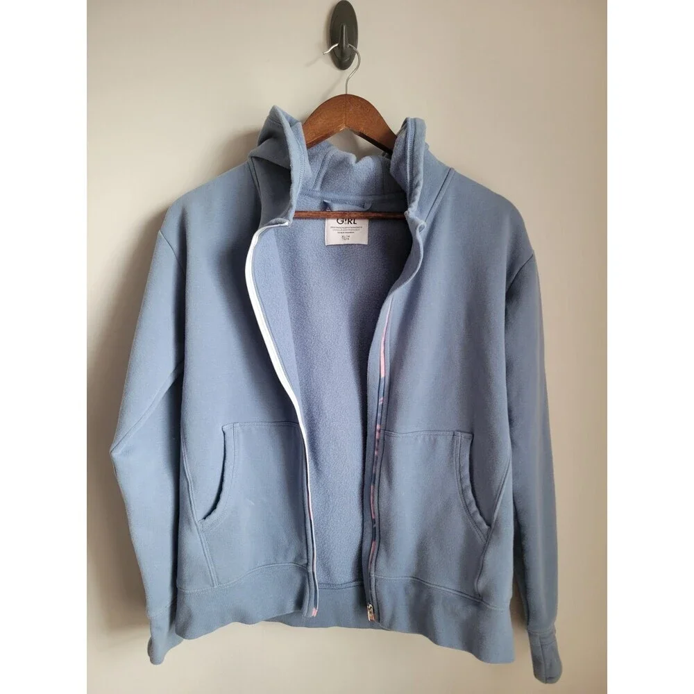 Athleta Girl  Fleece Lined Hoodie Sweatshirt Jacket Girls XL 14 Full Zip